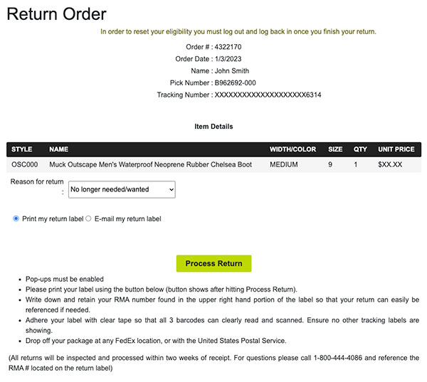 Returns CustomFit